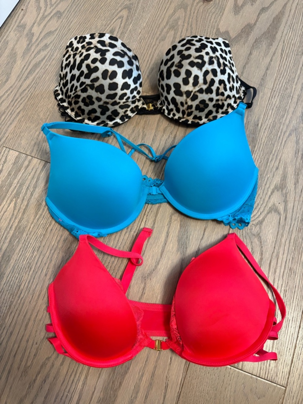 La SENZA Animal Print, Turquoise & Hot Pink Bras